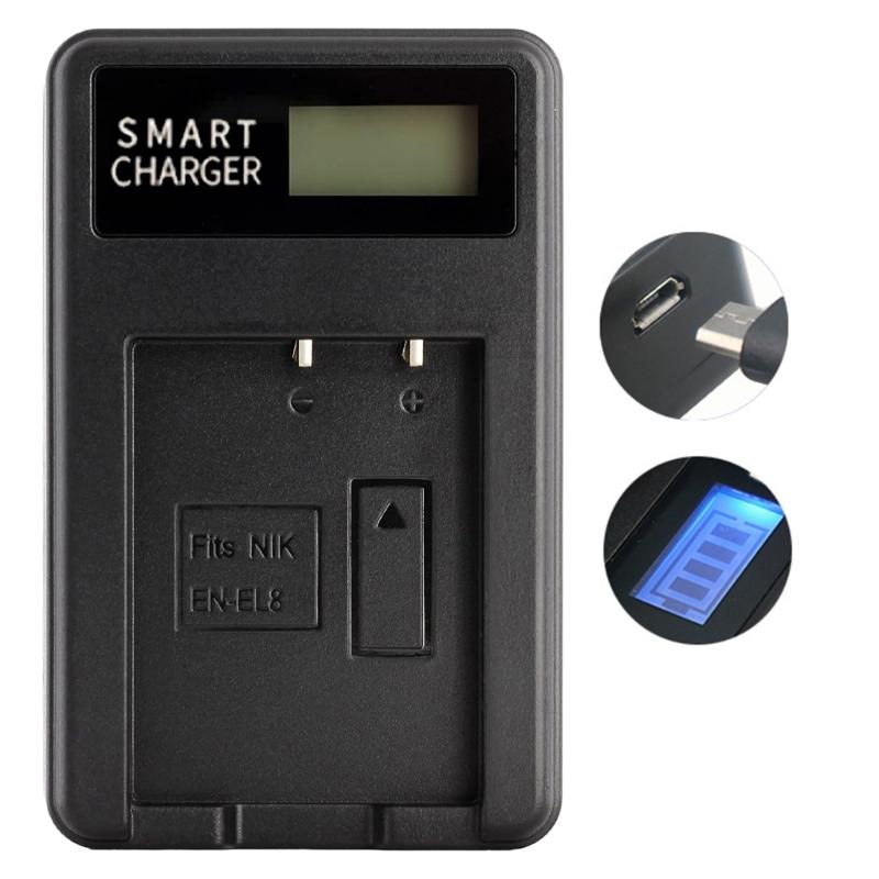 EN-EL8 LCD USB Charger for S52C P1 P2 S50 S50C S51 S51C S52 S52c S7c Camera Charging Dock Accessories
