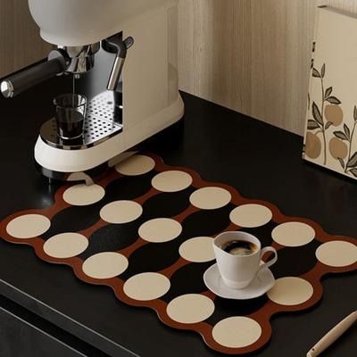 Kaffeemaschinenmatte Saugfähige Diatomit-Trockenunterlage Rutschfester Boden Schnelltrocknende Abtropfmatte Küchenarbeitsplatten-Schutz