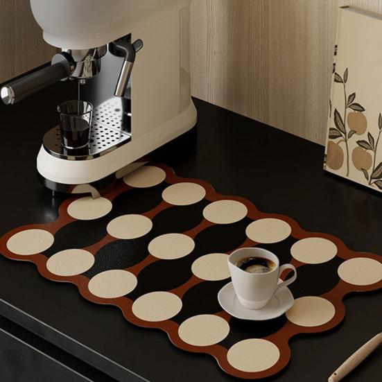 Coffee Machine Mat Absorbent Diatomite Drying Pad Anti-Slip Bottom Quick-Drying Dish Mat Kitchen Countertop Protector