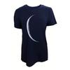 Bending Moon 3D Print Round Neck Short Sleeved T-shirt for Women Tees Breathable Polyester Stretch Comfortable for Everyday