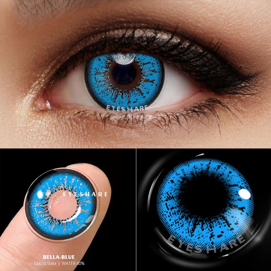 

1 пара мягких контактных линз для больших глаз, красочных увеличенных глаз, вечерние, косплей, контактные линзы