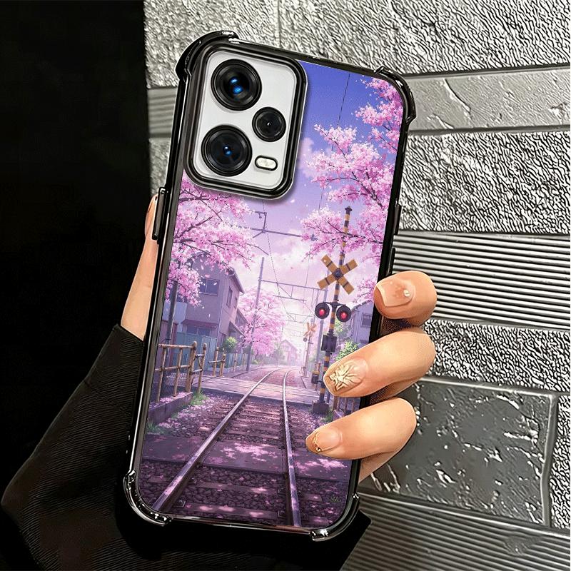 Anime Aesthetic Scenery Plating Phone Case For Xiaomi Redmi Note 14 15 Pro Plus 13 12 11 11S 11T 10 9S 9 5G Anti-Fall Airabag Co