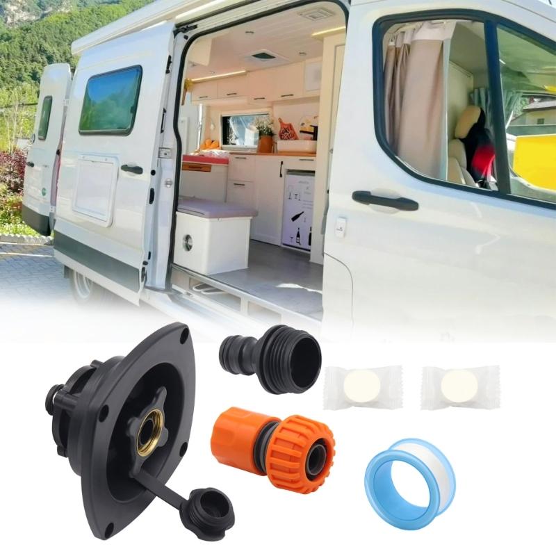 Raccordi Rapidi per Sistema Idrico del Camper Adattatori Filettati in Ottone Anti-Perdita Materiale PP Resistente per Campeggio