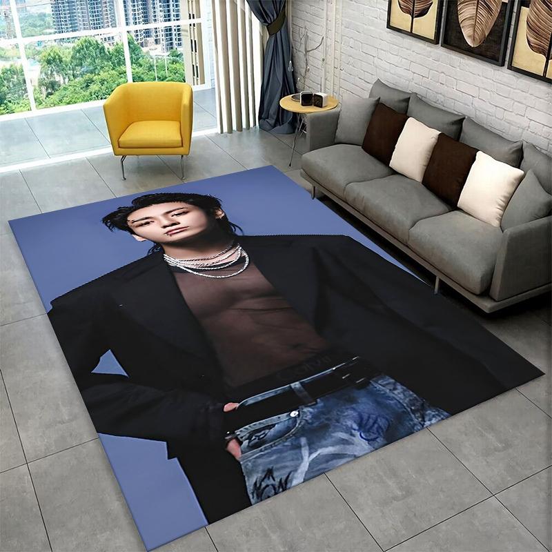 Kpop B-BTS Jeon Jung Kook JK Carpet Rug for Playroom Bedroom Living Room Sofa Home Decor,kid Area Rug Non-slip Floor Mat Gift