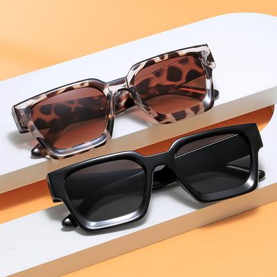 Retro Women Square Sunglasses Black Cool Men Eyeglasses Men'S Summer Sun Protection For Driving Glasses Uv400 Eyewear
