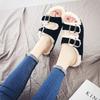 Fashion Women's Shoes Autumn Winter New Woolen Cork Women's Slippers Men's Women's Wool Half Slippers Plus Plush Cork Slippers Outside
