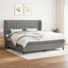 3128310 vidaXL Divan Bed with Mattress Dark Grey 200x200cm Fabric