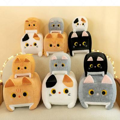 3D Katzenpuppe Weiches Plüschtier Spielzeugkissen Neues Katzen Plüschtier Kissen für Kinder Mädchen