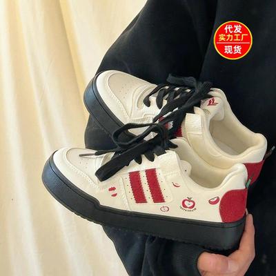 Original New Year's Red Apple Low-top Children Spring and Autumn Korean Versatile Students Platform Sports Shoes
