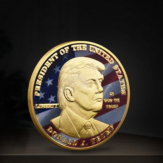 1/2Pcs Commemorative Coin Unique Exquisite Workmanship Trump Commemorative Coin for Home Decorations