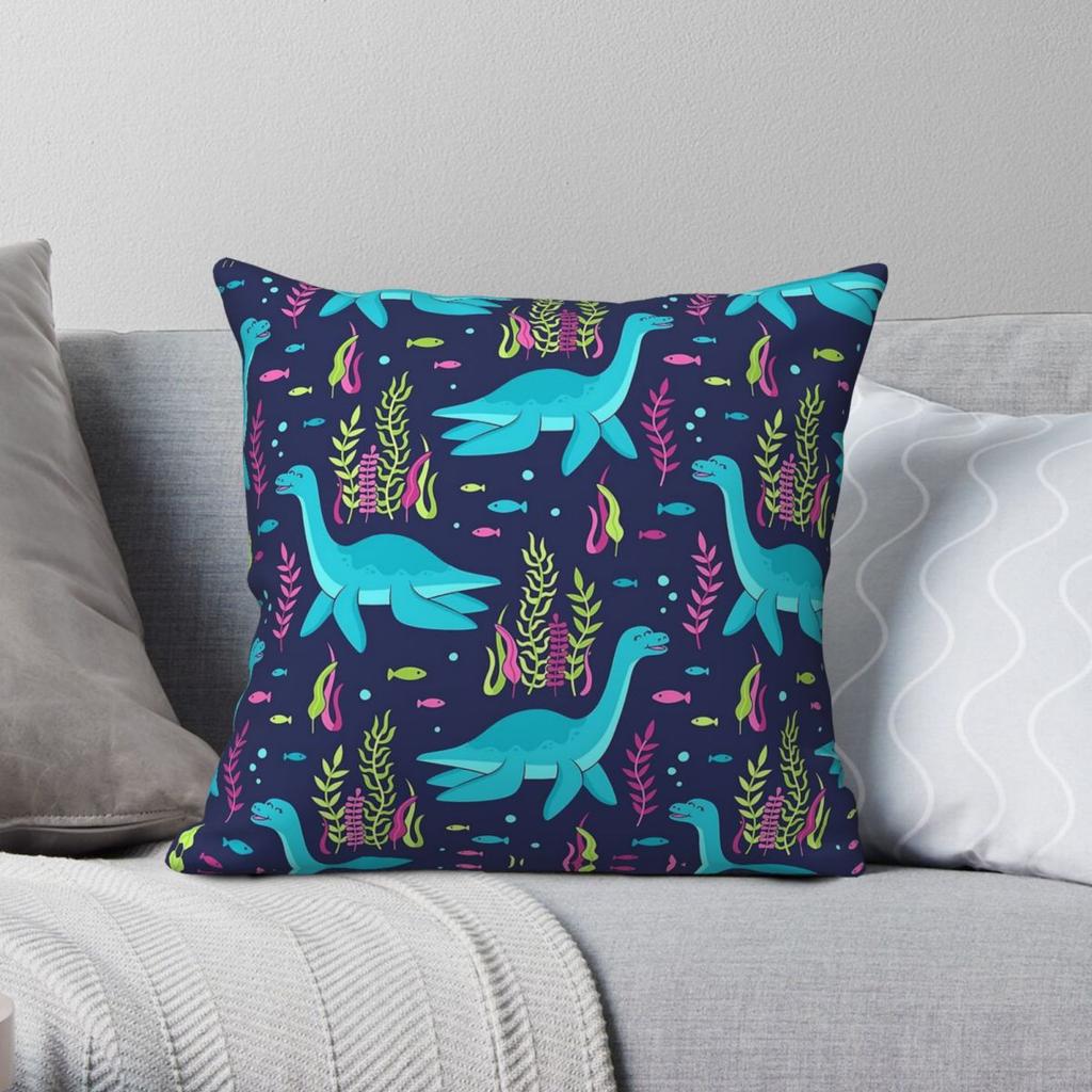 Hello Loch Ness Monster Pillowcase Polyester Linen Velvet Pattern Zip Decor Throw Pillow Case Sofa Seater Cushion Cover