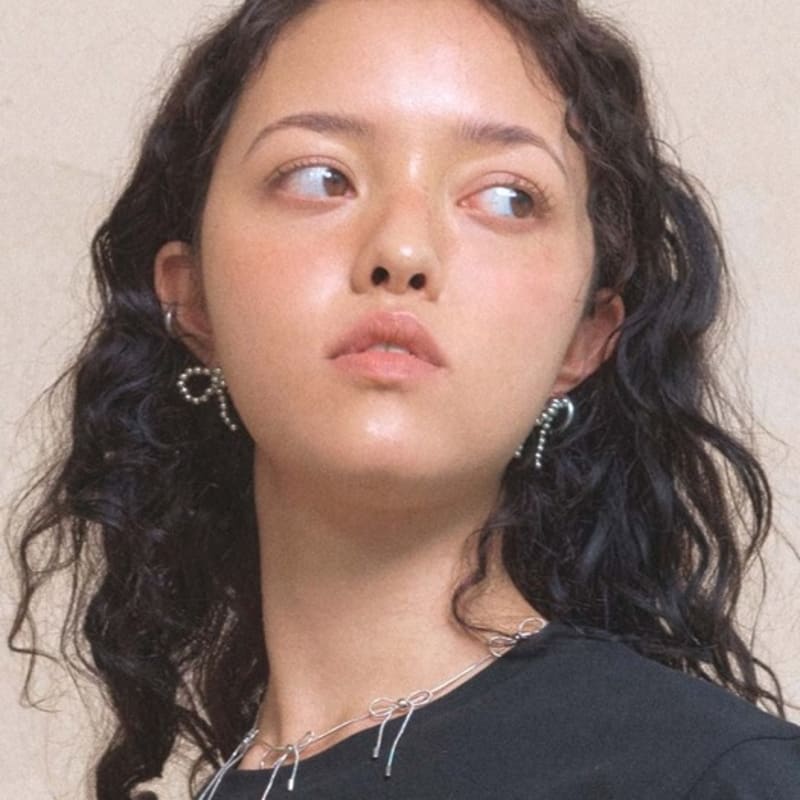 LOTS YOU lotsyou_Ribbon Bon Pearl Earing