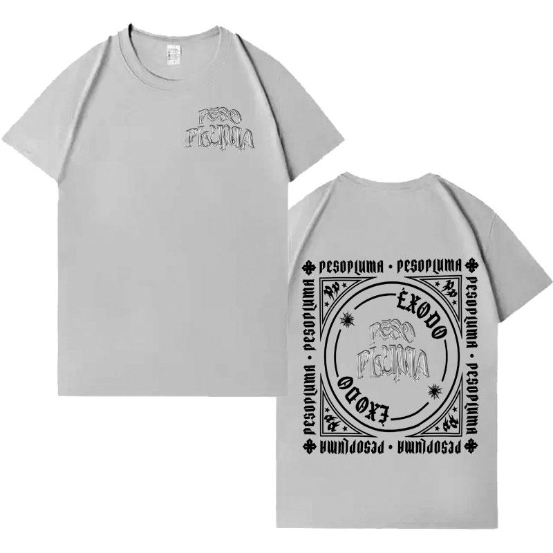 Singer Peso Pluma Fashion Double Sided Print Graphic Tshrits Men T Shirt Harajuku Oversized Short Sleeve Crewneck Gothic Clothes
