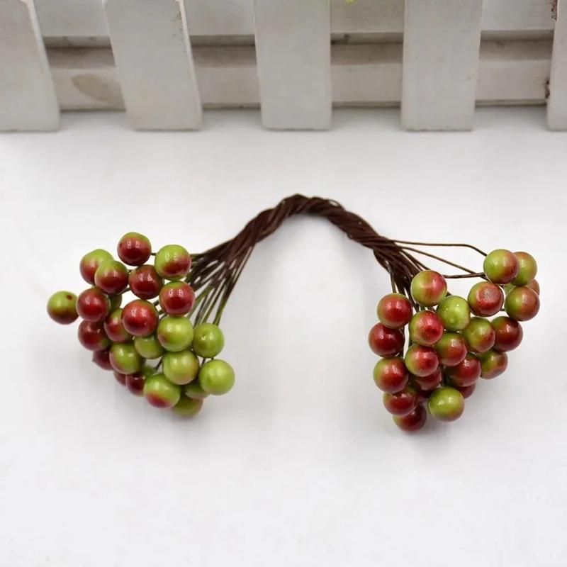 

1Pcs 40 Heads Artificial Holly Berries Christmas Fake Berry for Christmas Tree Decor Craft Wreath DIY Supply Wedding Party Gifts 1Pcs зелёный