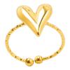Metal Heart Rings for Women Men Trendy Stainless Steel Open Rings Adjustable Size Rings Korean Elegant Party Jewelry