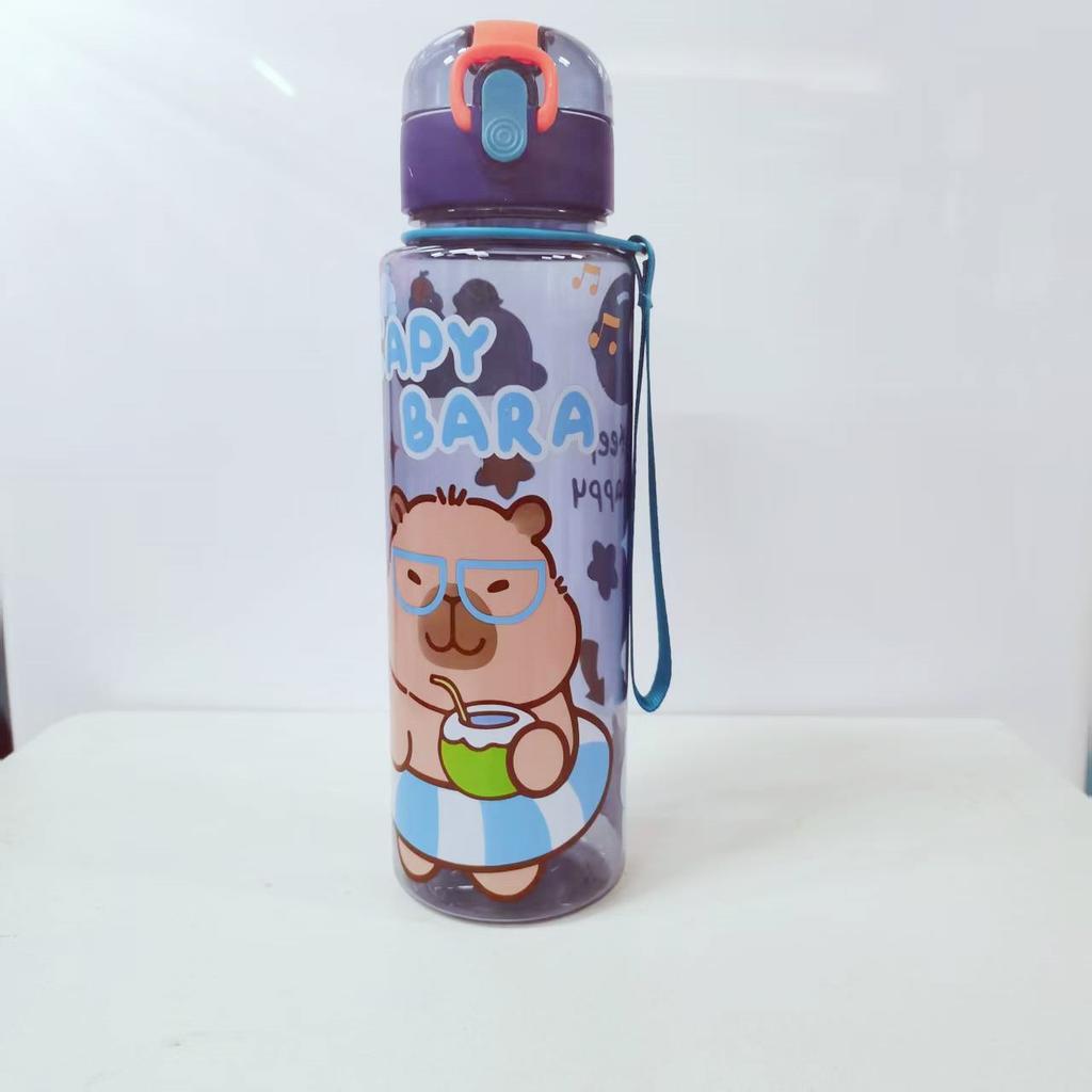 Hello Kitty Capy Bara Fashion Cartoon Pattern Sports Portable Water Cup Design High Aesthetic Tea Cup Hello Kitty Capy Bara