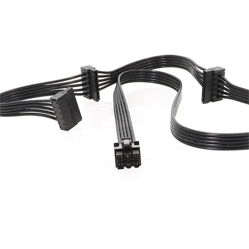 Flexible and Durable 6Pin to SATAX3 Power Cable Perfect for Corsair RM RMX Modulars 15PinSATA Hard Drive Power Cord