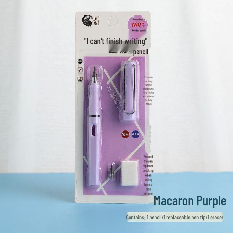 Black Tech Eternal Pencil: No Sharpening, No Ink, Break-Resistant Lead, Posture-Correcting Drawing Tool