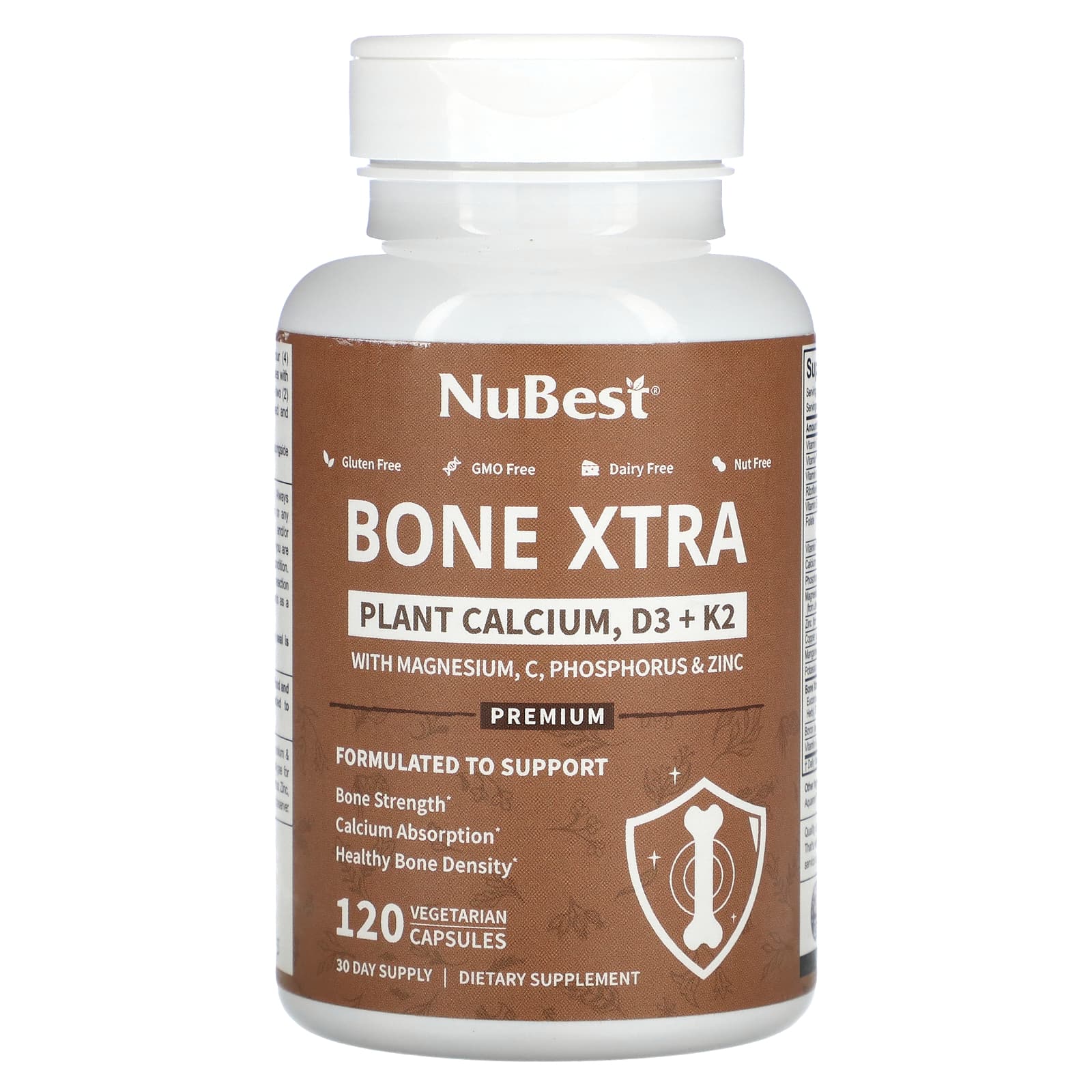 

Bone Xtra, Plant-Based Calcium, D3 + K2, 120 Veggie Caps