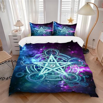 3pcs Cosmic Symbols Duvet Cover Set, Cover For Bedroom Guest Room (1 Duvet Cover + 2 Pillowcase, Without Quilt), Yy250922155