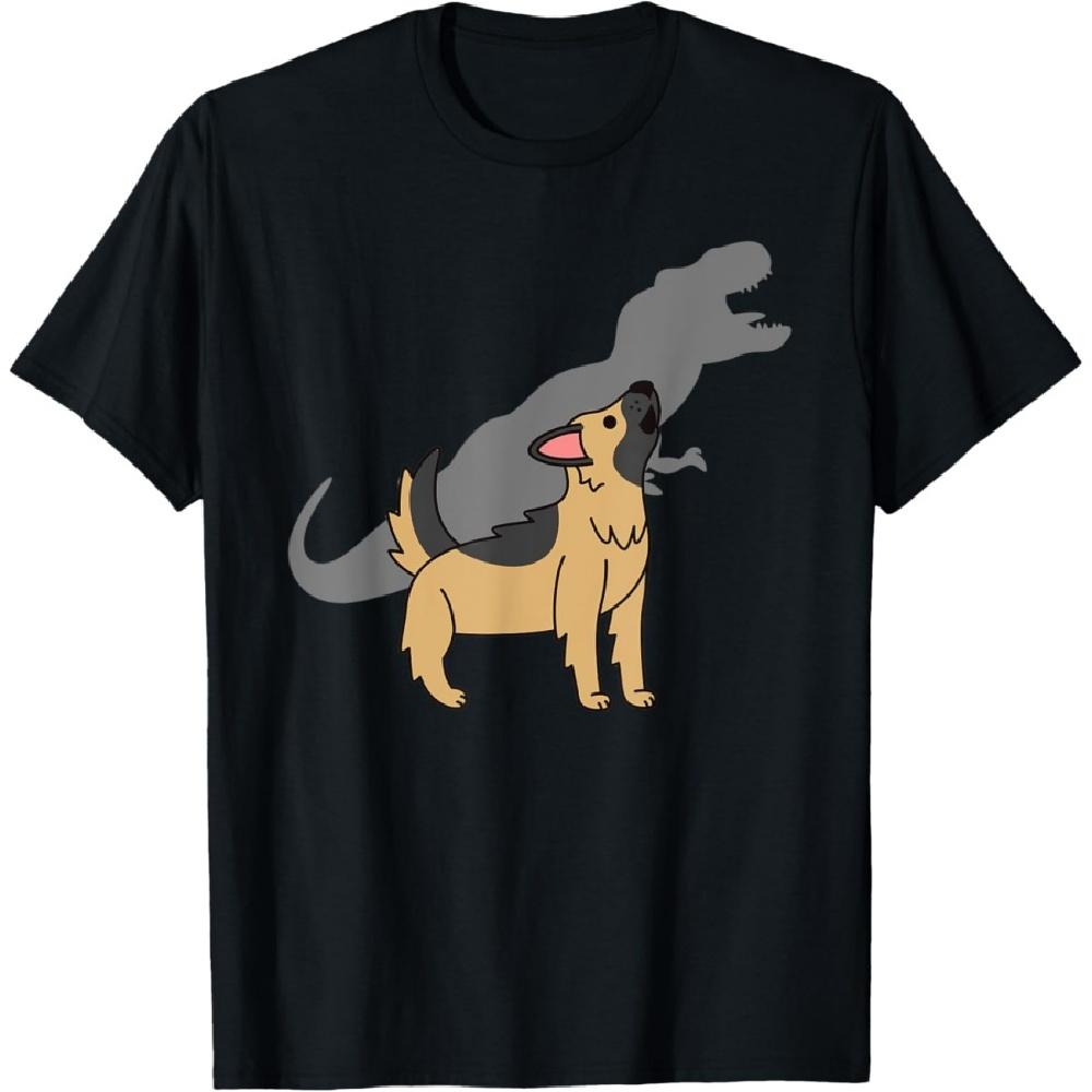

Howling T-Rex Dinosaur German Shepherd Dog T-Shirt XXXXXL чорний