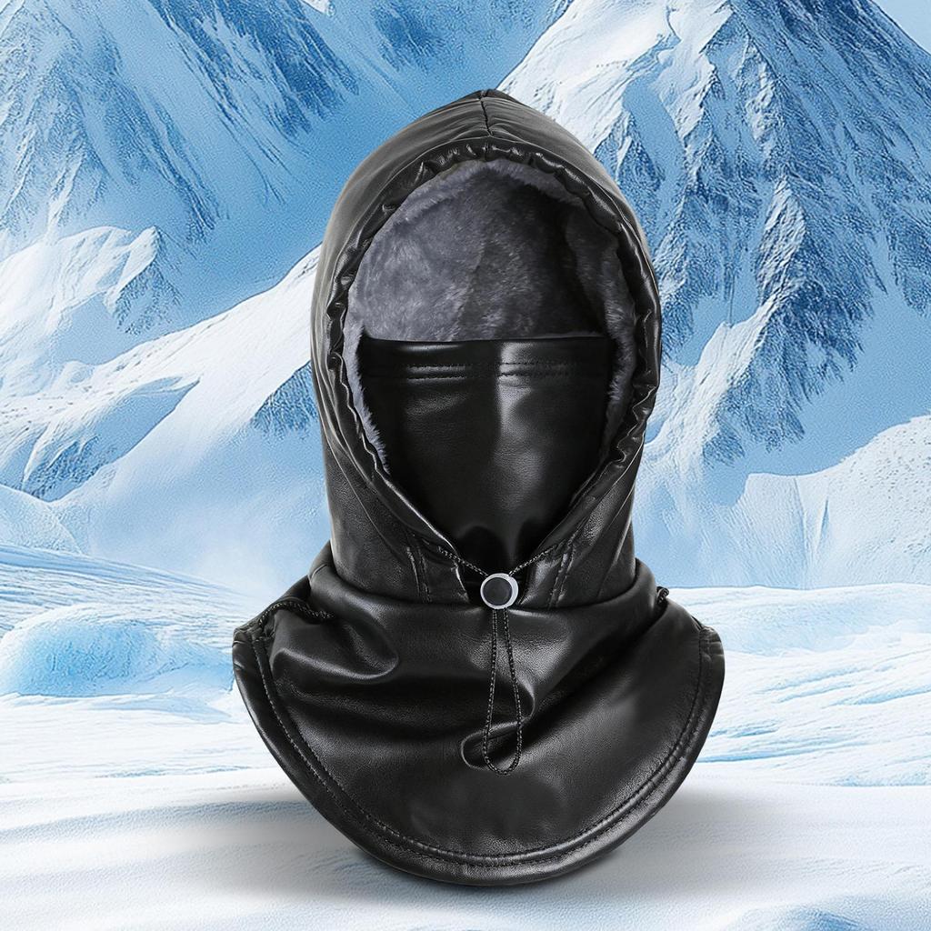 Cold Weather Face Cover Protective Waterproof Thermal PU Hat Cold Weather Snow Face Warmer For Outdoor Motorcycle Riding Hiking