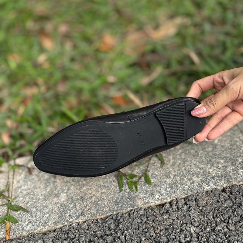Johnature Cross Belt Mary Jane Shoes Genuine Leather Flats Round Toe Soft Soled Women's Shoes