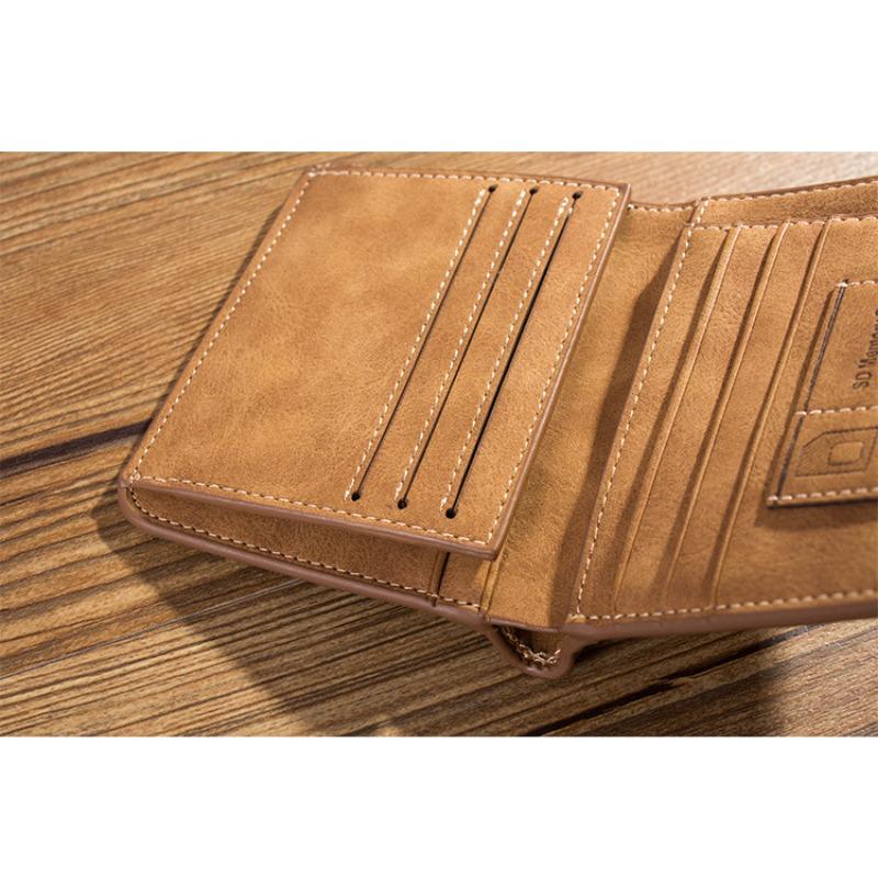Men's Wallet Short Retro Vertical Wallet