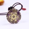Amethyst Pendant Chakra Necklace Women Men Meditation Jewelry Amulet Accessories