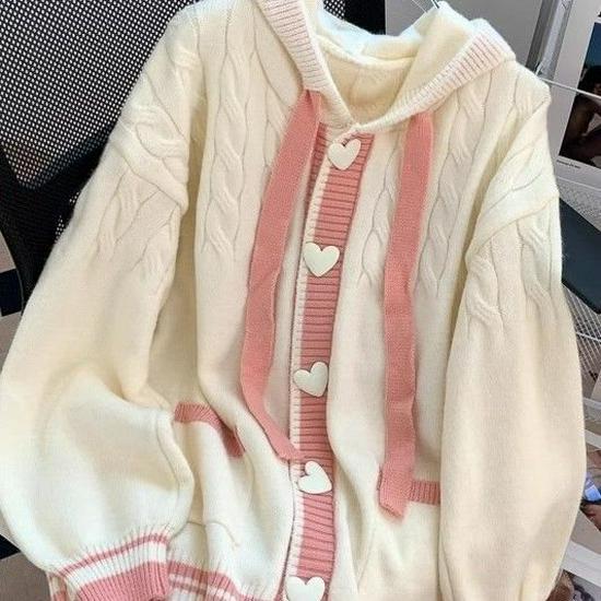 

Petite Women s Hooded Knit Cardigan, Loose-Fit Sweater Coat for Autumn & Winter 2XL (Weight 60-65 kg)