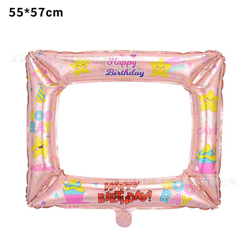 Diy Photo Frame Balloon Birthday Party Decoration Aluminum Film Balloon Graduation Scene Arrangement Props Atmosphere Arrangement