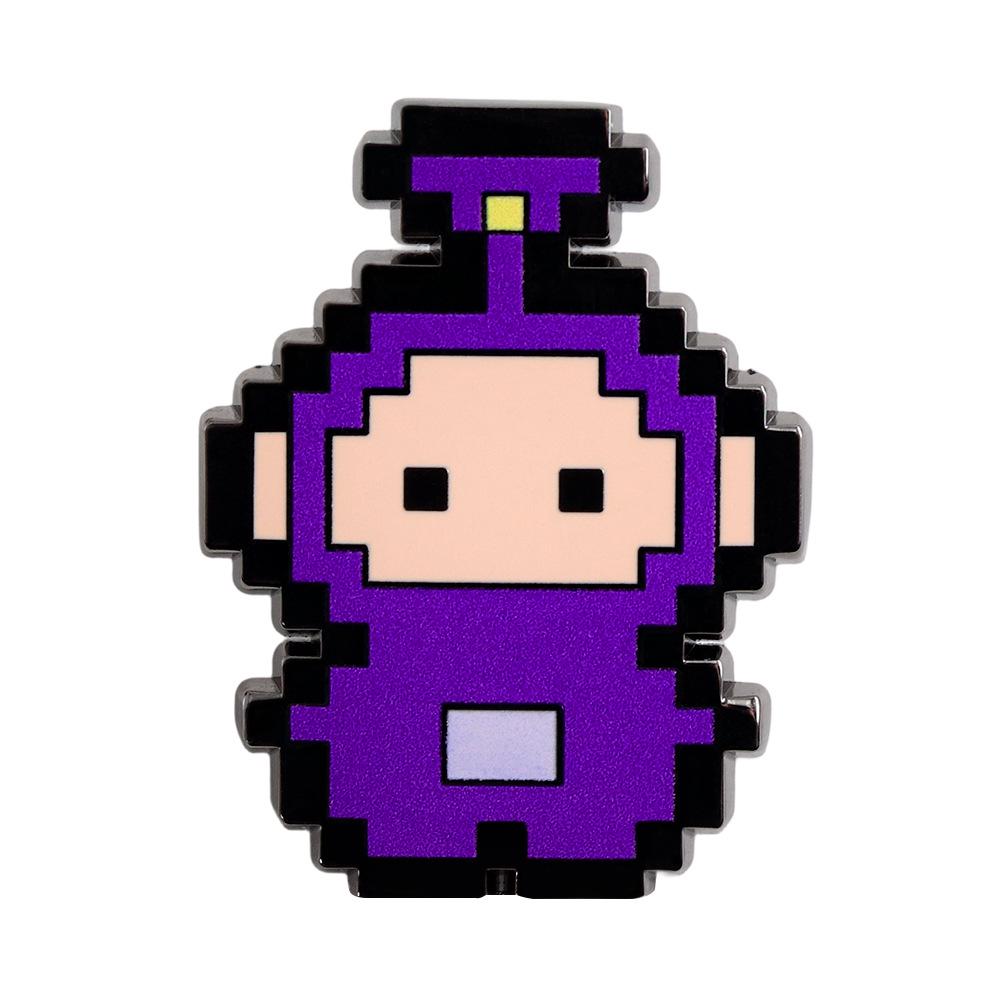 Эмалевый значок Pixel Dingding Teletubbies - Ностальгическая мультяшная брошь, Милые аксессуары для фанатов фиолетовый