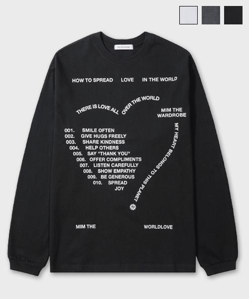 Mimdeowodeulobeu Love Letter Oversized Long Sleeve_Black