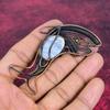 Blue Lace Agate Gemstone Pendant Handmade Fish Pendant Copper Wire Wrap Jewelry