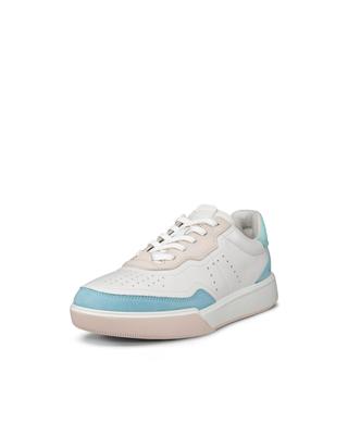 ECCO Street Court Neformální tenisky, Pravá kůže, Dámské neformální tenisky, Vodní/Bílá/Smaragdová, Velikost 23,5 cm, 3E