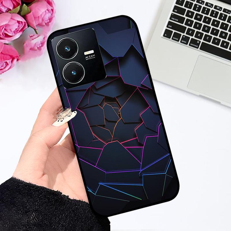 Pour Vivo Y22 4G Coque V2207 V2206 Y22s Impression Couleur Mat TPU Silicone Souple Housse de Téléphone Pour Vivo Y35 4G Pare-chocs Anti-choc Fundas