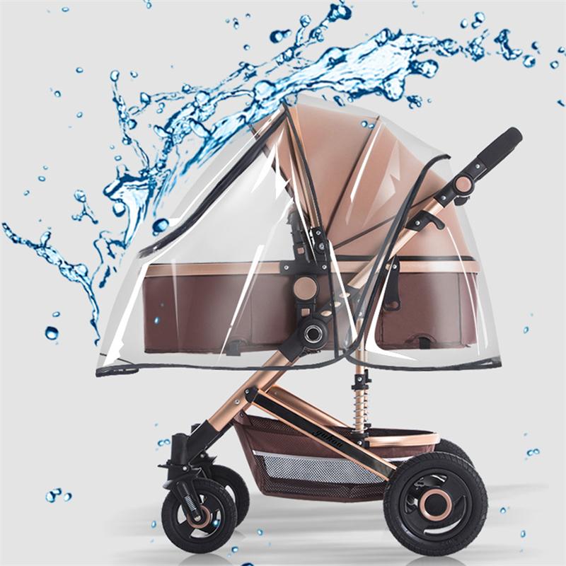 EVA Universal Baby Stroller Rain Cover Children Car Windshield Waterproof Front Zipper U-shaped Large Opening Enlarged Thickened