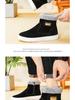 Men's High-Top Snow Boots - Velvet-Lined, Warm Leather, Fur, Slip-On, Winter Cold-Proof.