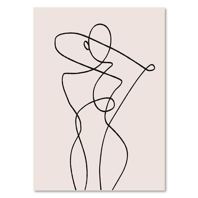 Abstrakte Frauen Tanzen Wand Kunst Poster Schwarz und Weiß Linie Zeichnung Kunstdruck Minimalistischen Leinwand Malerei Bild Wohnzimmer Dekor