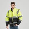 Wasserdichte 300D Oxford Sicherheits-Bomberjacke für Herren Mit Reflektierenden Streifen Hohe Sichtbarkeit Herbst Winter Mantel Mit Kapuze Outdoor Arbeits-Bomberjacken für Herren
