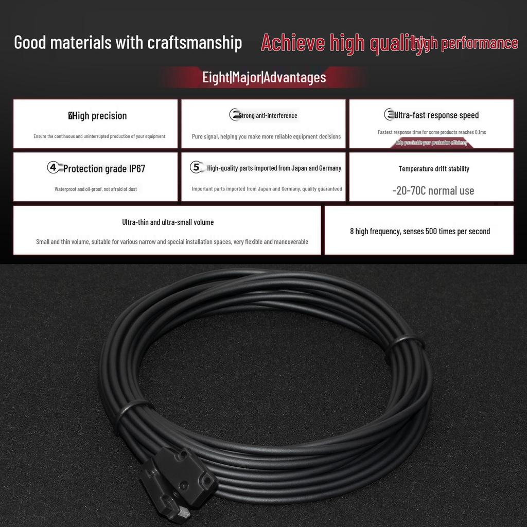 Ultra-Thin Anti-Interference 24V NPN Infrared Photoelectric Sensor with Normally Open Diffuse Reflection Switch