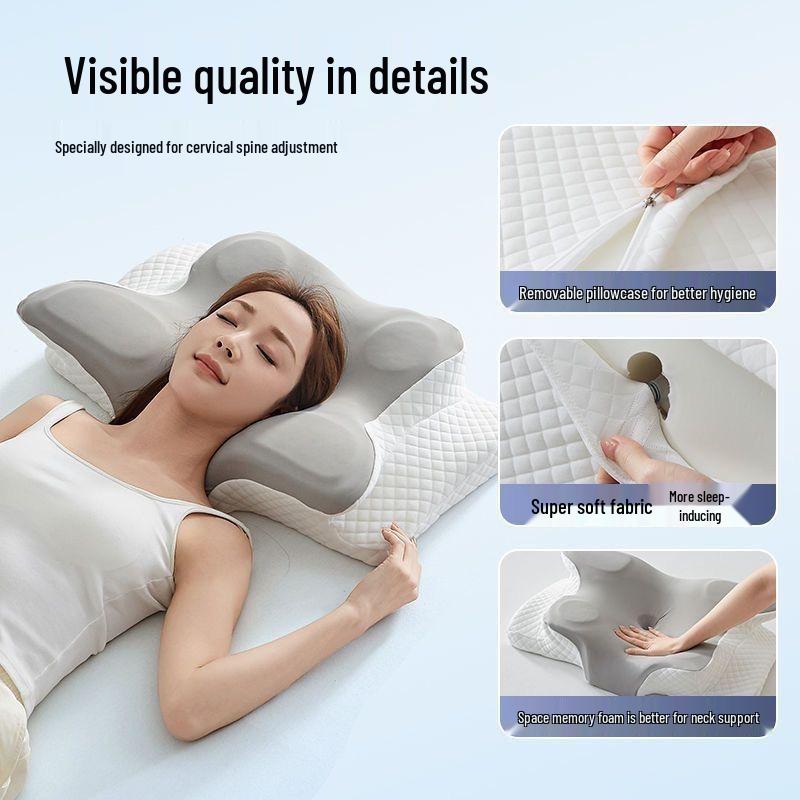 Ergonomic Memory Foam Butterfly Cervical Pillow for Side Sleepers