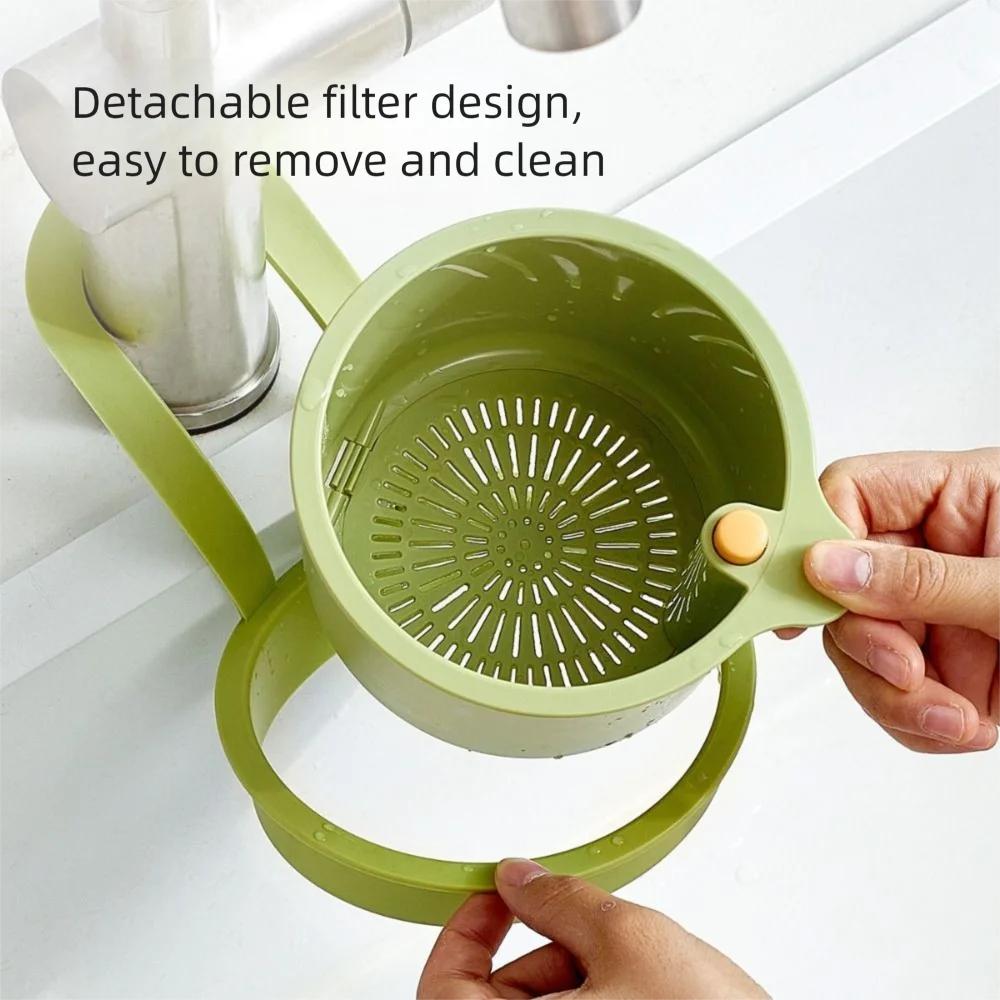 1pcs Sink Hanging Strainer Basket Detachable Openable Bottom Cover Kitchen Garbage Filter Multifunctional Quickly Drain