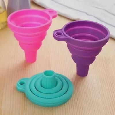Mini skládací silikonový trychtýř - Teleskopický kuchyňský nalévač oleje pro plnění domácích tekutin