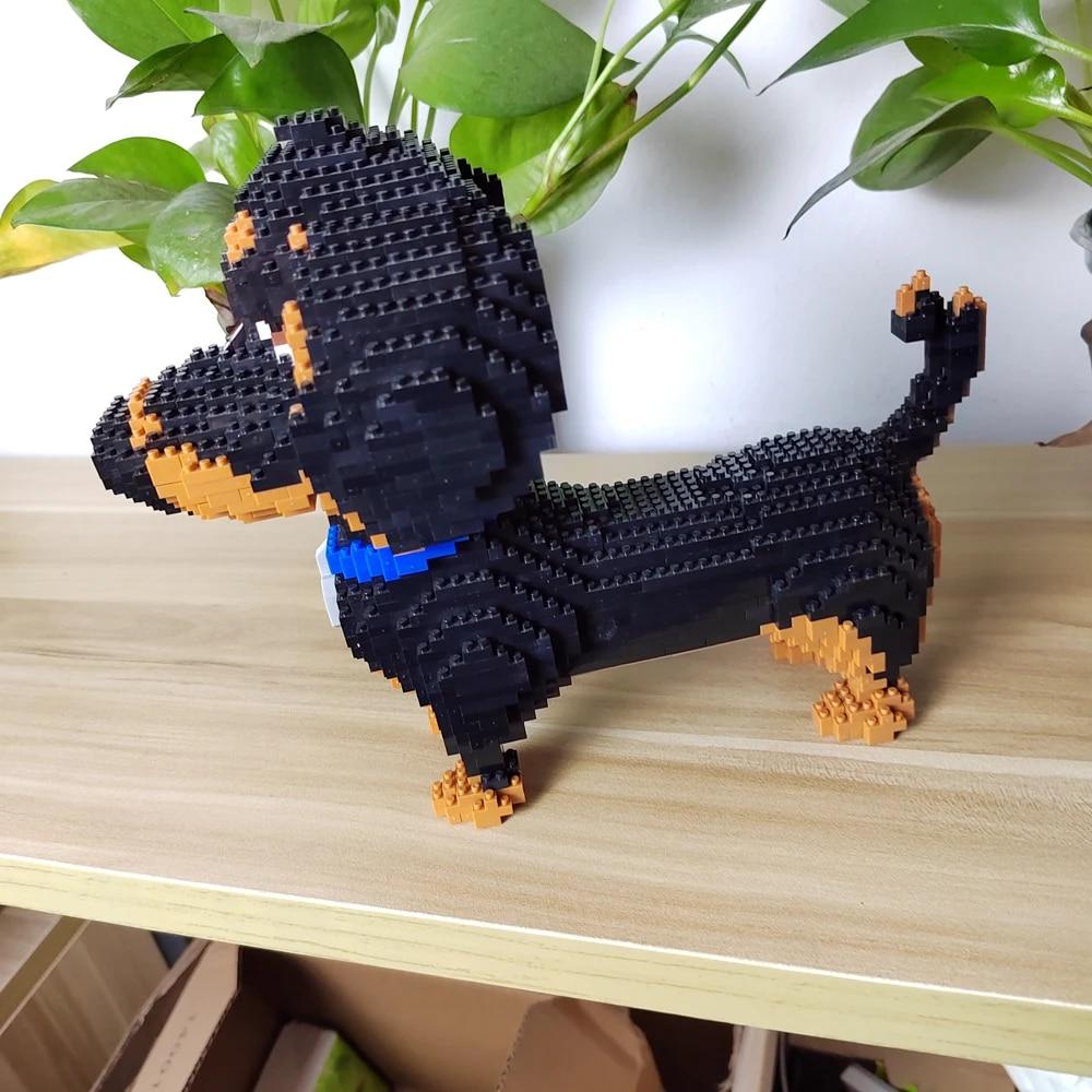 Blocchi da Costruzione a Forma di Cane e Gatto Carini, Set Modello Fai-da-te Gioco Creativo di Costruzione, Mattoncini da Collezione, Idea Regalo Unica