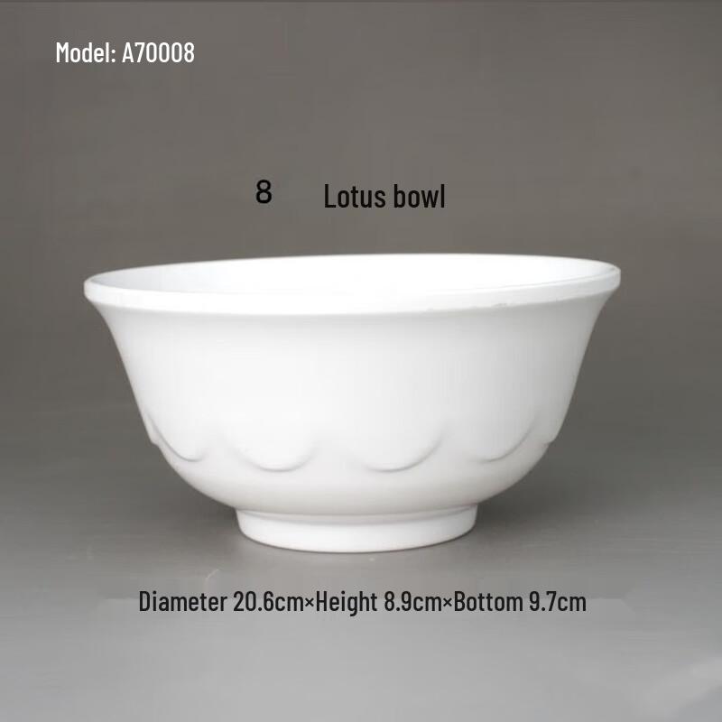 Jijun A5 White Melamine Bowl - 8-inch, Pack of 10