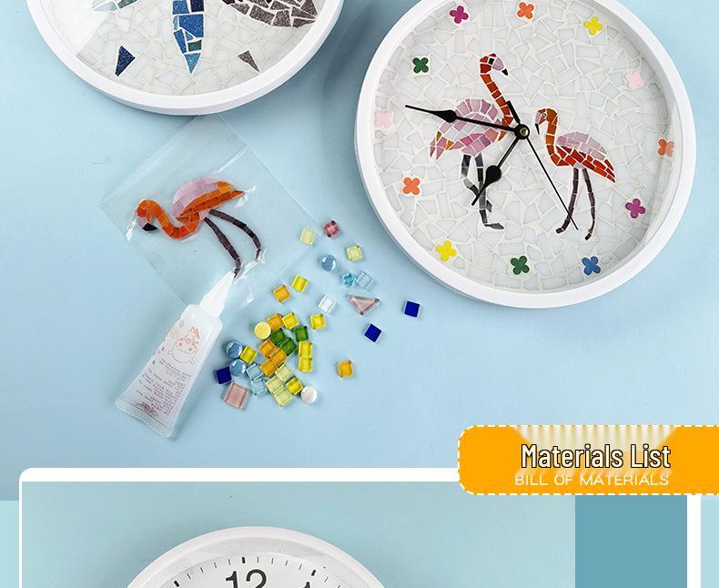 DIY Handmade Wall Clock Kit – Creative Collage for Children and Adults