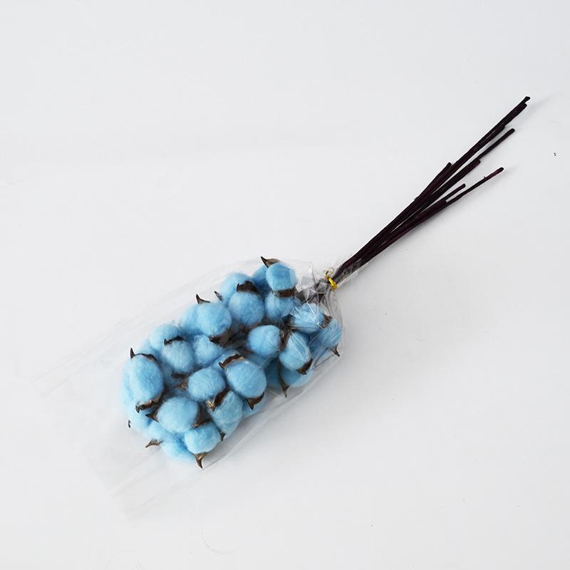 Simulation Cotton Head Natural Dried Flower Handmade Retro Country Style Flower Arrangement Wreath Bouquet Shooting Props