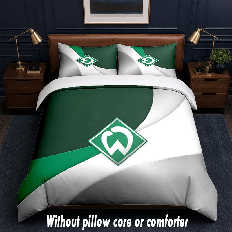 Werder Bremen Football Design Bed Bedding Set 1 Duvet Cover + 2 Pillowcases Soft Breathable Household Bed Linens