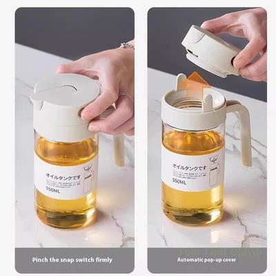 550ML Portable Kitchen Glass Olive Oil Dispenser Large-capacity Oil Can For Cooking Oil Spices Camping Dispenser